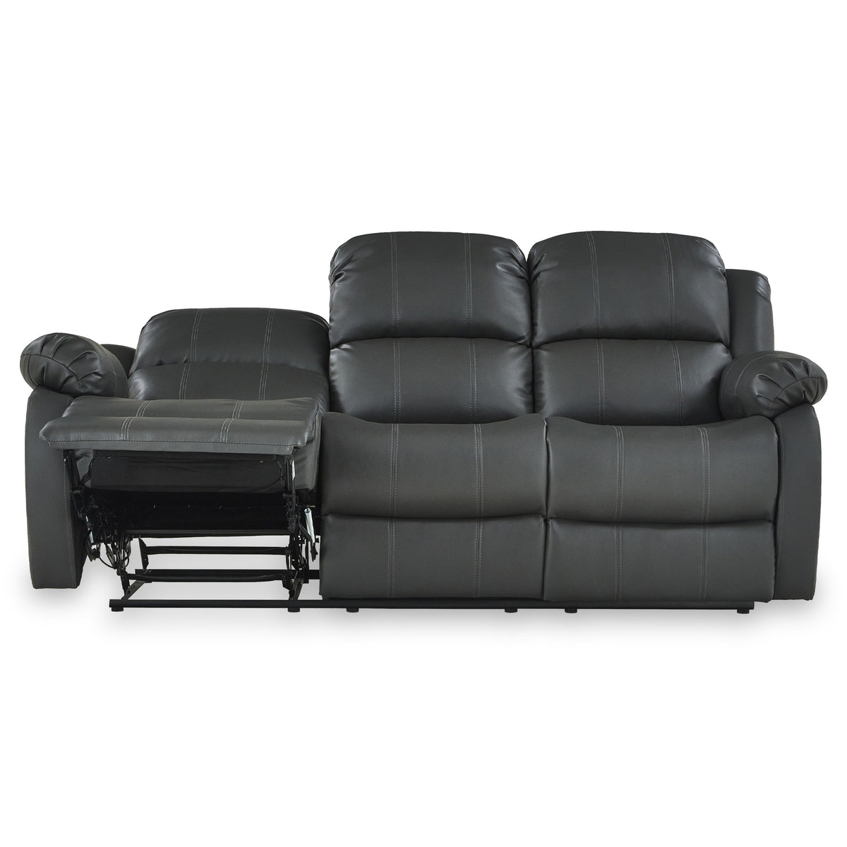 Anton Grey Leather Reclining 3 Seater Sofa