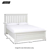Dimensions for the Melrose White 4ft6 Double Bed Frame
