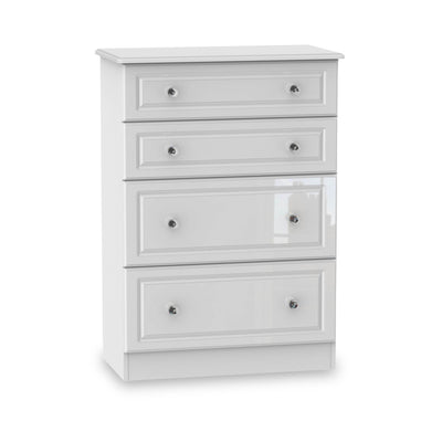 Kinsley White Gloss 4 Drawer Deep Chest