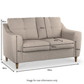 Justin Oatmeal 2 Seater Sofa dimensions
