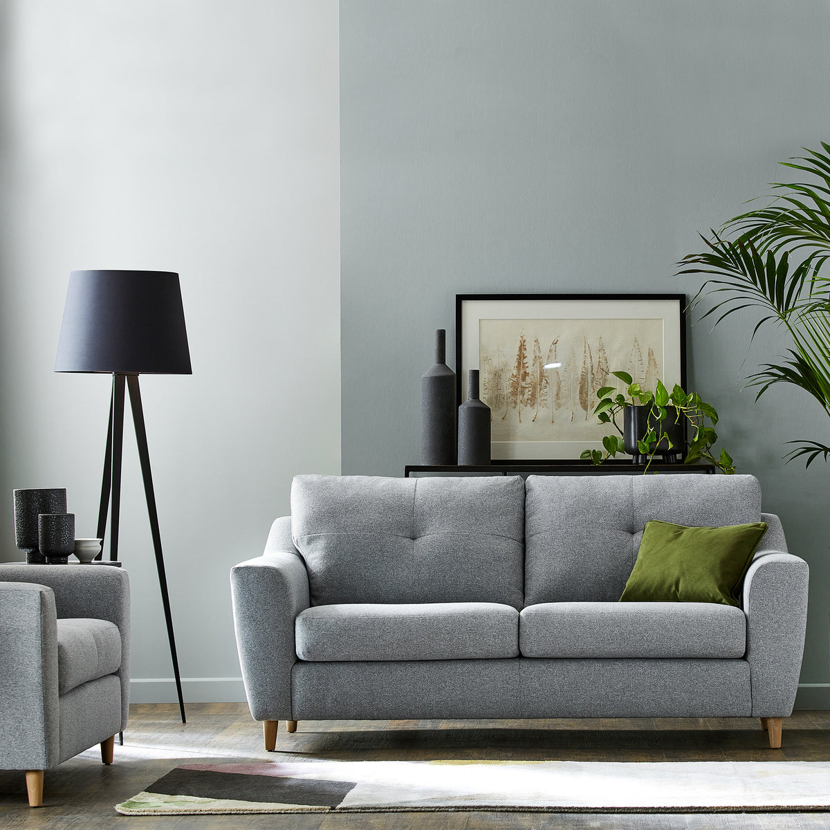 Justin Silver 3 Seater Sofa for living room