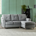 Justin Silver Right Hand Chaise Sofa for living room