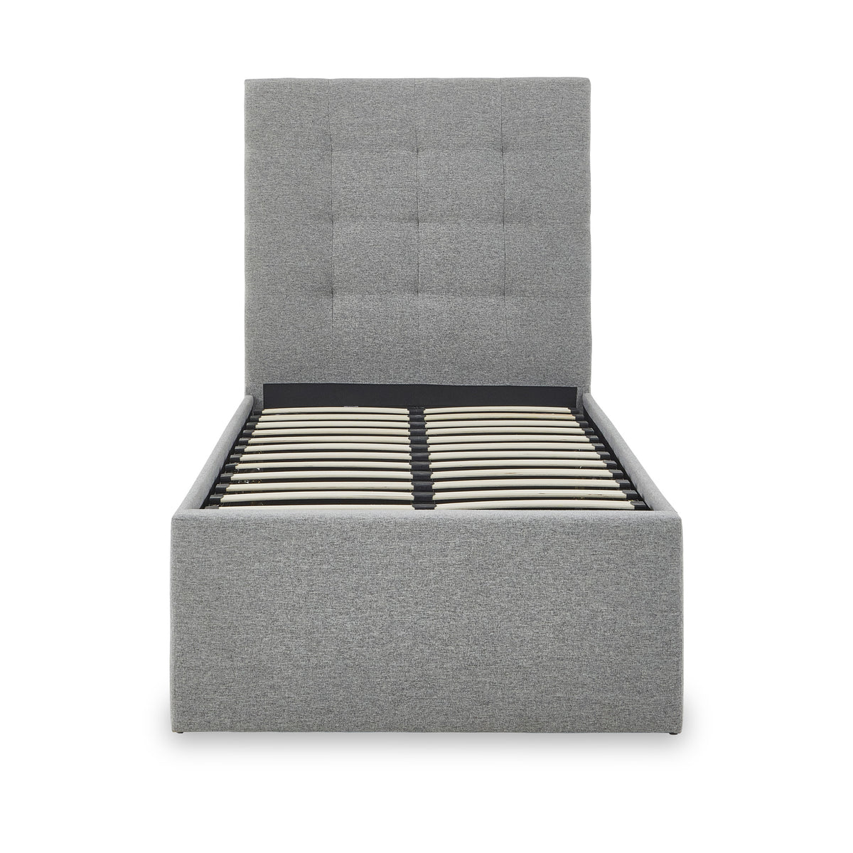 Floss Grey Faux Linen Ottoman Bed Frame