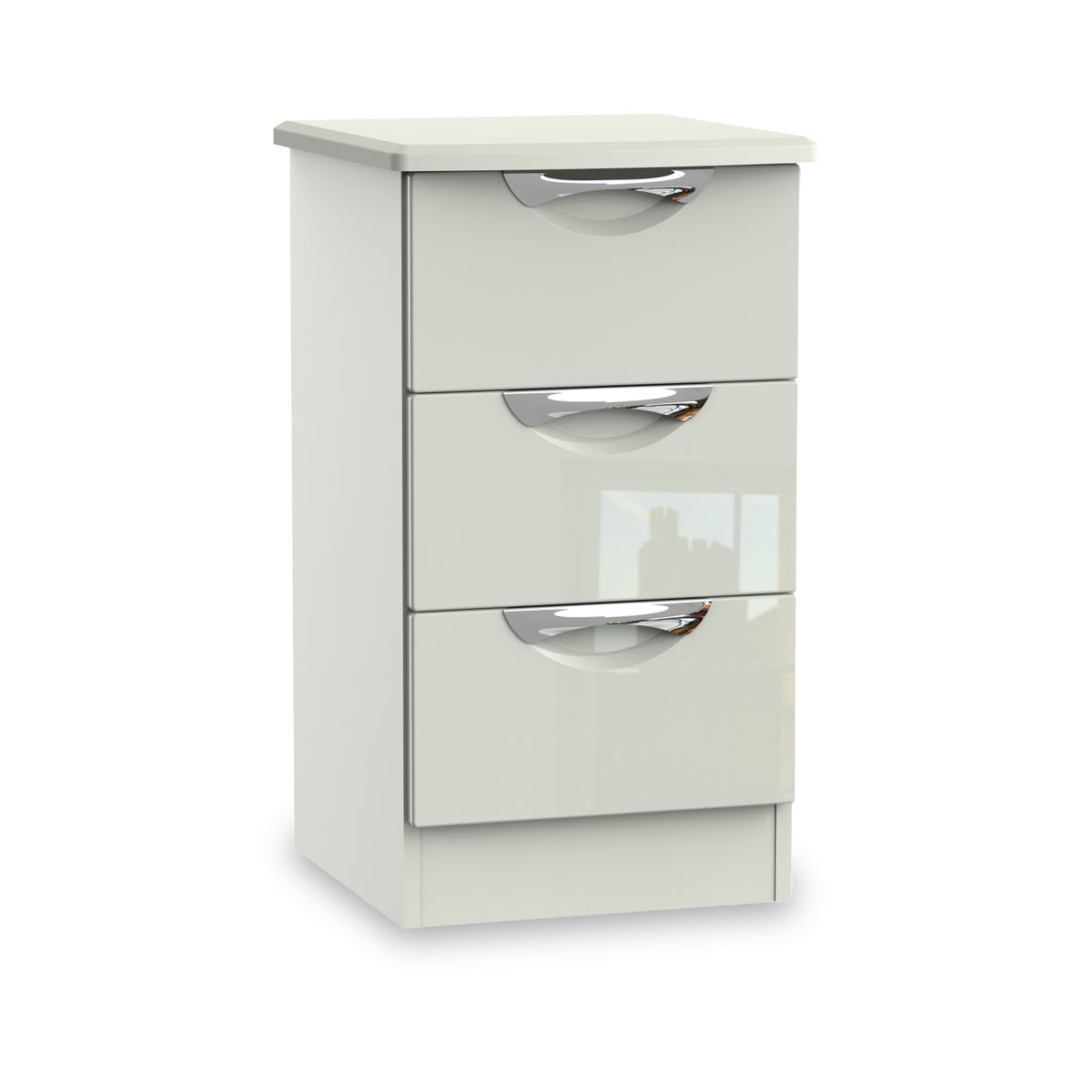 Beckett Cream Gloss Wireless Charging 2 Drawer Cabinet from Roseland