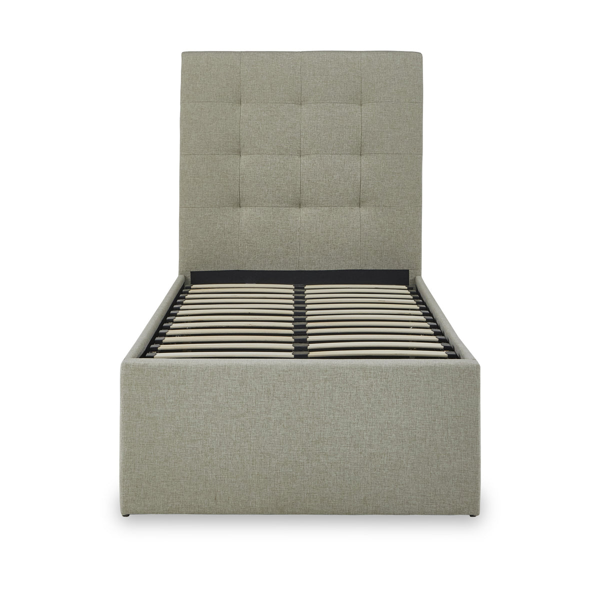 Floss Oatmeal Faux Linen Ottoman Bed Frame