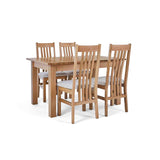 4 Natural Slatted Chairs with the Falmouth Oak Large Extending Dining Table