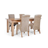 4 Wheat Bibury Chairs with the Falmouth Oak Large Extending Dining Table