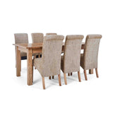 6 Wheat Bibury Chairs with the Falmouth Oak Large Extending Dining Table