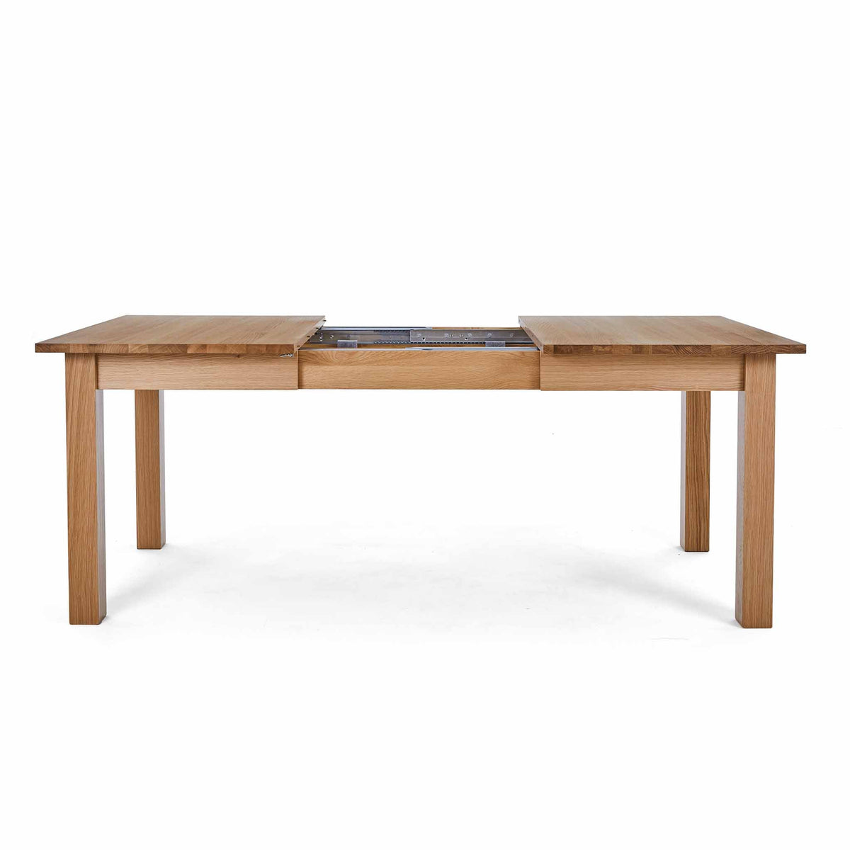 Extended view of the Falmouth Oak Large Extending Dining Table