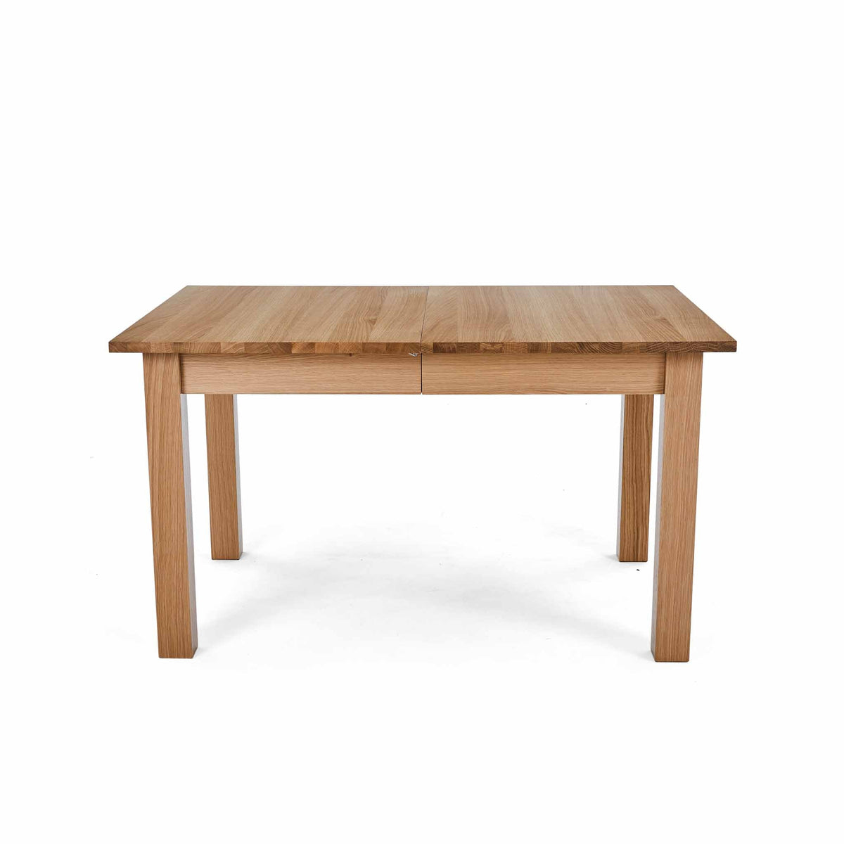 Side view of the closed Falmouth Oak Large Extending Dining Table