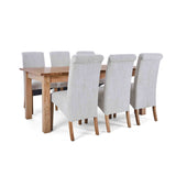 6 Natural Bibury Chairs with the Falmouth Oak Large Extending Dining Table