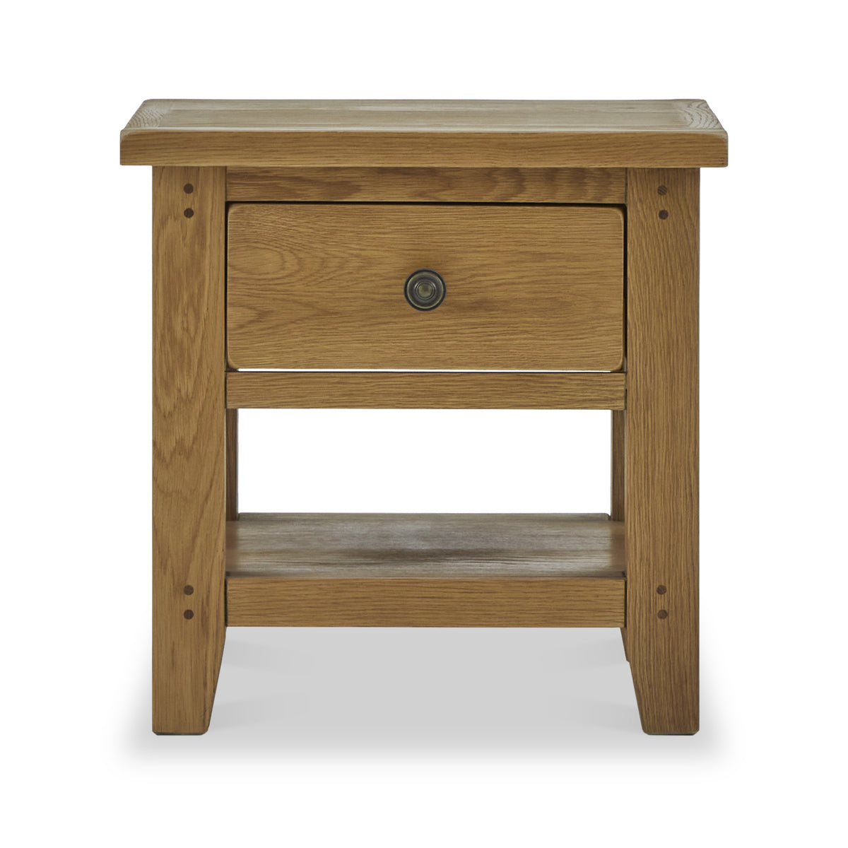 Broadway Oak Sofa Lamp Side Table with Drawer