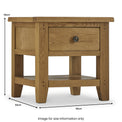 Broadway Oak Lamp Table with Drawer dimensions