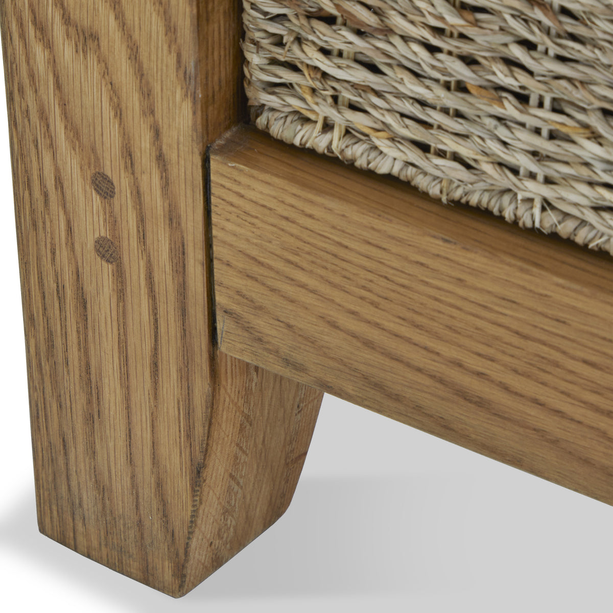 Broadway Oak Console Table with Baskets