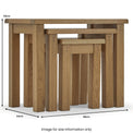 Broadway Oak Nest of Tables dimensions