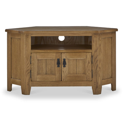 Broadway Oak Corner TV Unit with Door