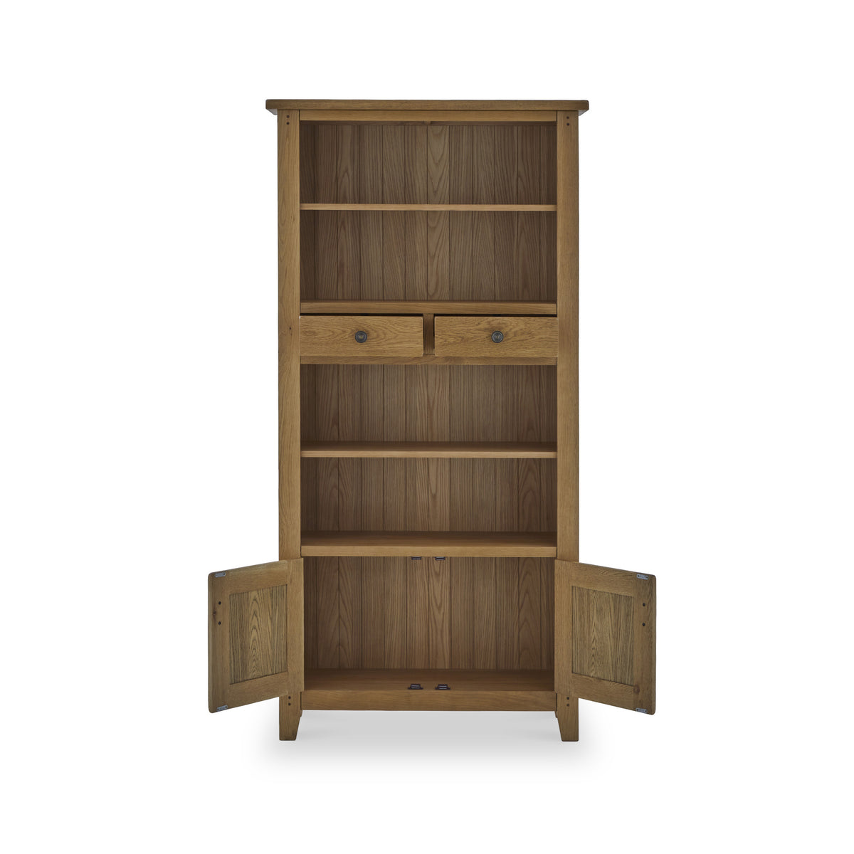 Broadway Oak Display Bookcase with drawers and doors
