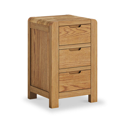 Harvey Oak 3 Drawer Bedside Table