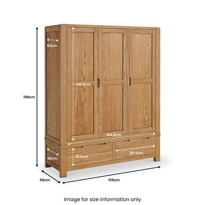 Harvey Oak Triple Wardrobe