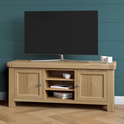 Portland Oak 140cm Wide TV Unit