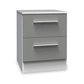 Blakely Grey and White 2 Drawer Bedside Cabinet