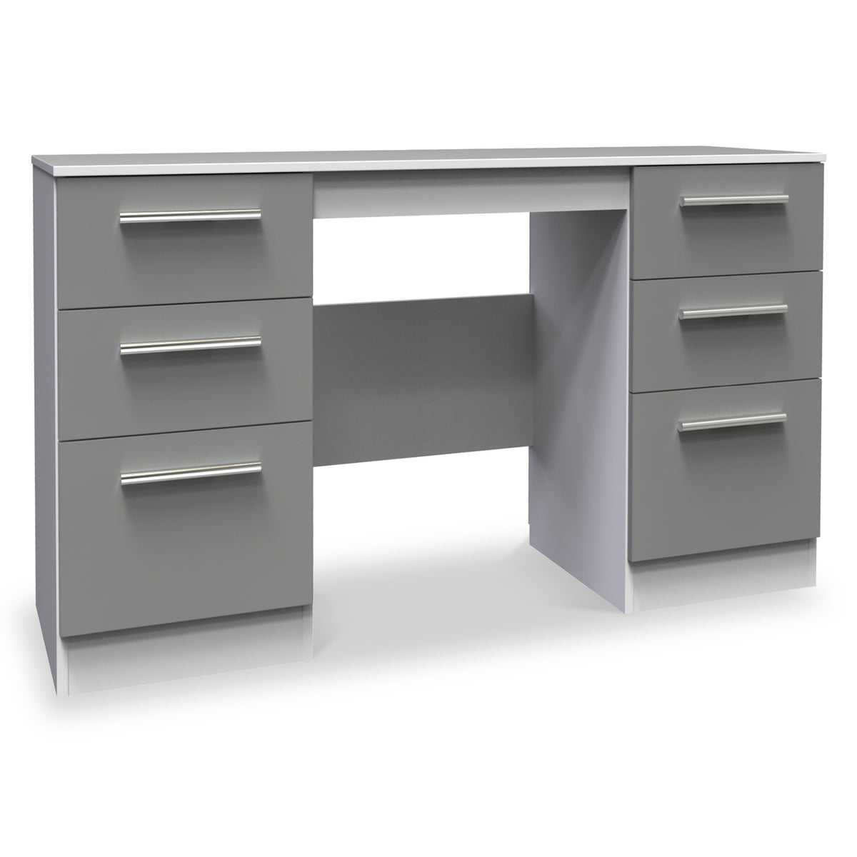 Blakely Grey and White 6 Drawer Storage Desk from Roseland