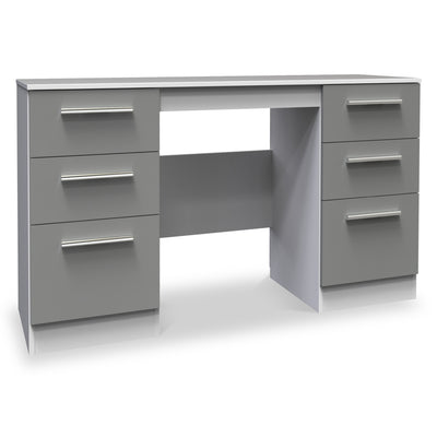 Blakely Grey and White 6 Drawer Storage Desk