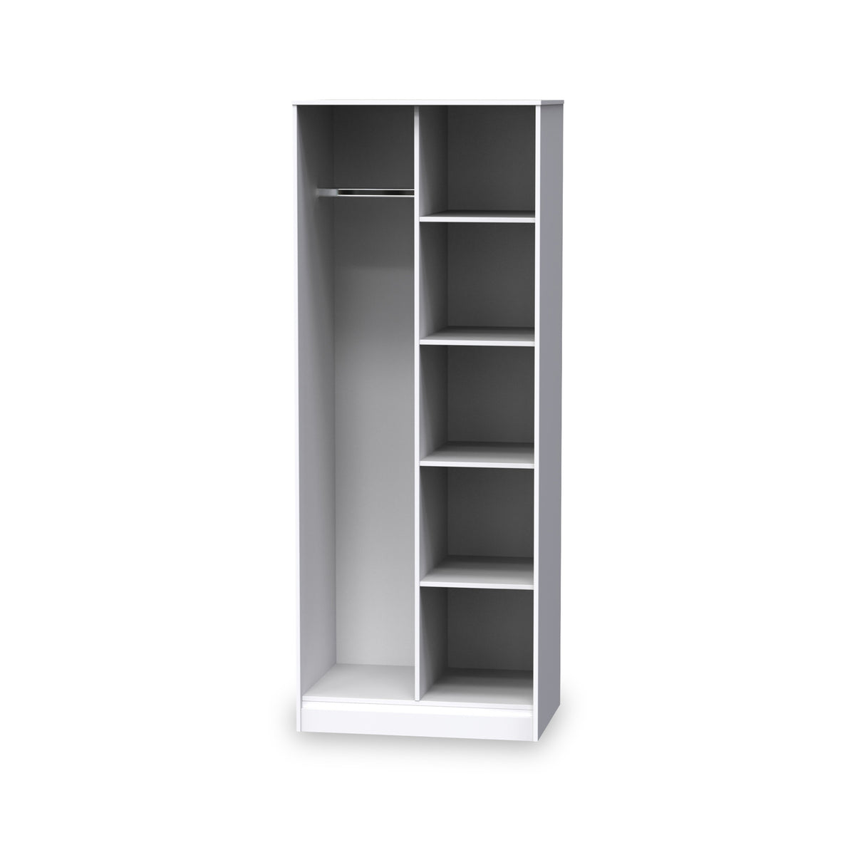 Harlow White Open Shelf Wardrobe Unit