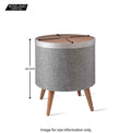 Zain Grey Wireless Smart Side Lamp Table with Speaker and Subwoofer dimensions