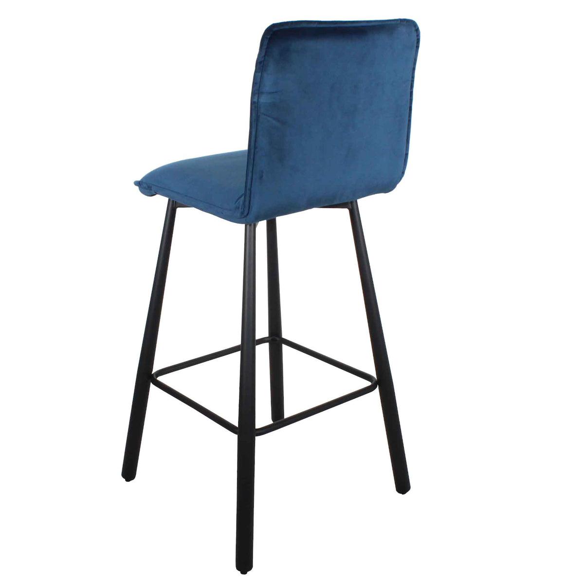 Back of Blue Whitney Velvet Breakfast Bar Stool from Roseland Furniture