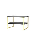 Hudson Black Sofa Side Lamp Table with shelf and gold legs