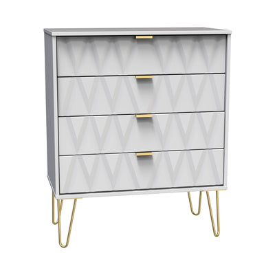 Geo 4 Drawer Chest with Gold Hairpin Legs