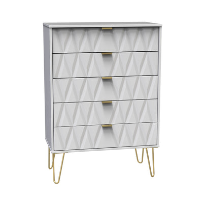 Geo 5 Drawer Chest with Gold Hairpin Legs