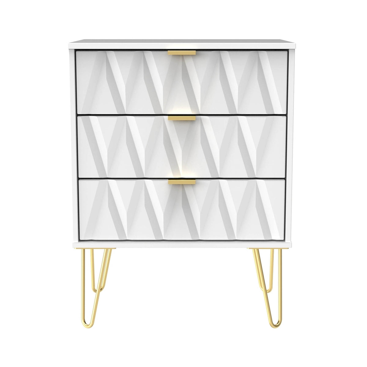 Geo White 3 Drawer Midi Chest from Roseland
