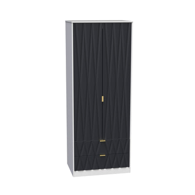 Geo Panelled 2 Door 2 Drawer Wardrobe