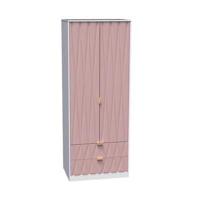 Geo Panelled 2 Door 2 Drawer Wardrobe