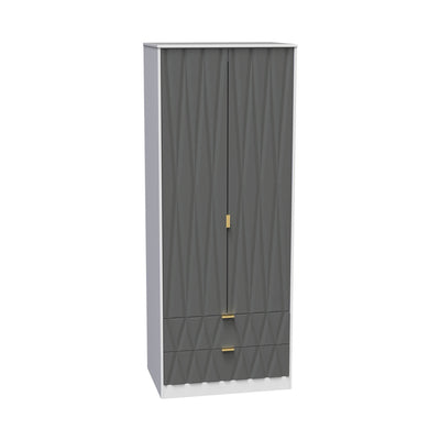 Geo Panelled 2 Door 2 Drawer Wardrobe