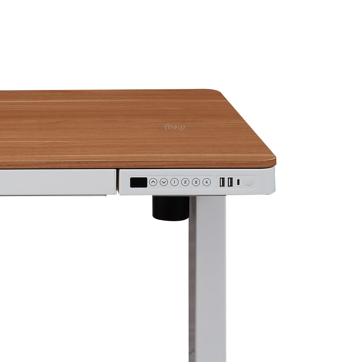 Juno White & Oak Wireless Smart Office Desk LED display