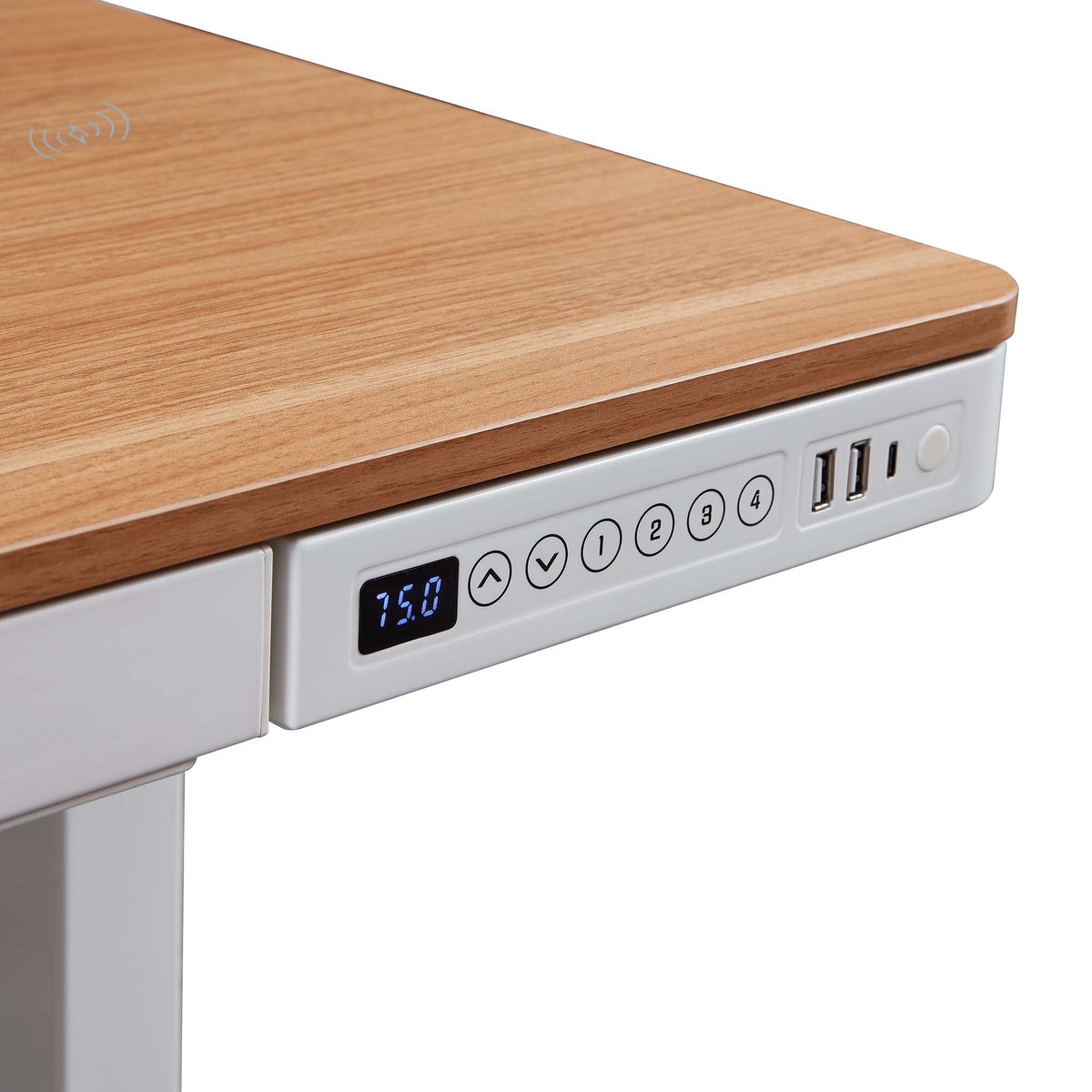 Juno White & Oak Wireless Smart Office Desk