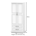 Killarth White Double Wardrobe with 2 Doors and 2 Drawers dimensions