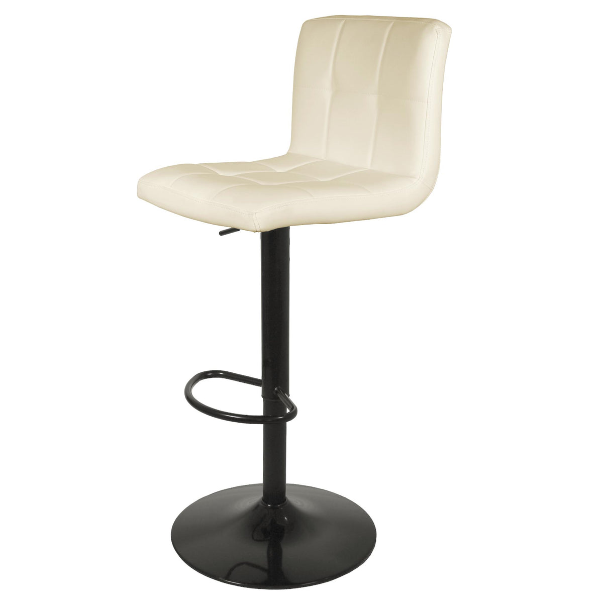 Vanilla Cream Elton Adjustable Breakfast Bar Stool with padded seat