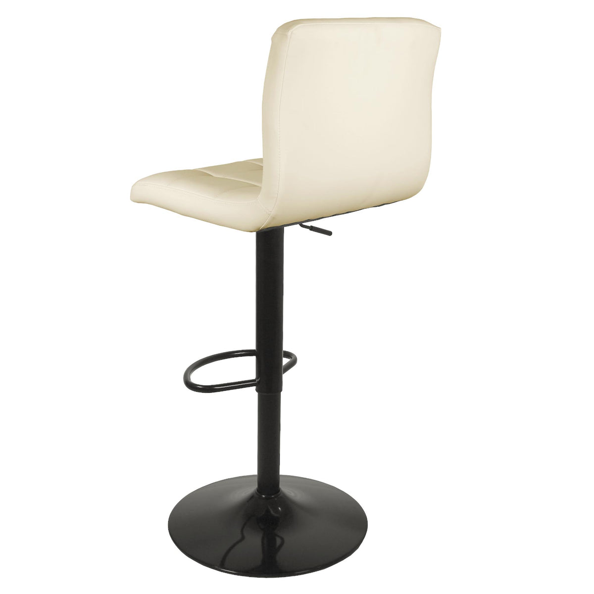Back view of the Vanilla Cream Elton Adjustable Breakfast Bar Stool from Roseland Furniture