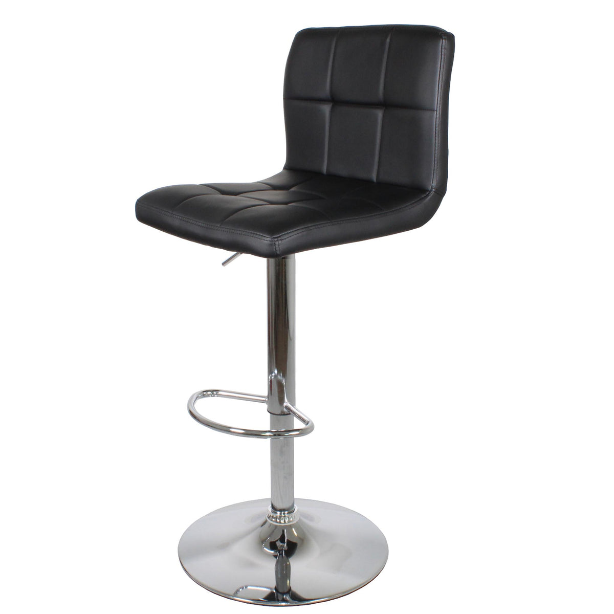 Shadow Grey Elton Adjustable Breakfast Bar Stool from with chrome metal pedestal