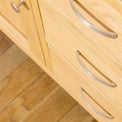 London Oak 3 Drawer Sideboard - Looking down at drawer fronts