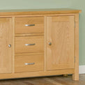 London Oak 3 Drawer Sideboard Close up of drawer fronts