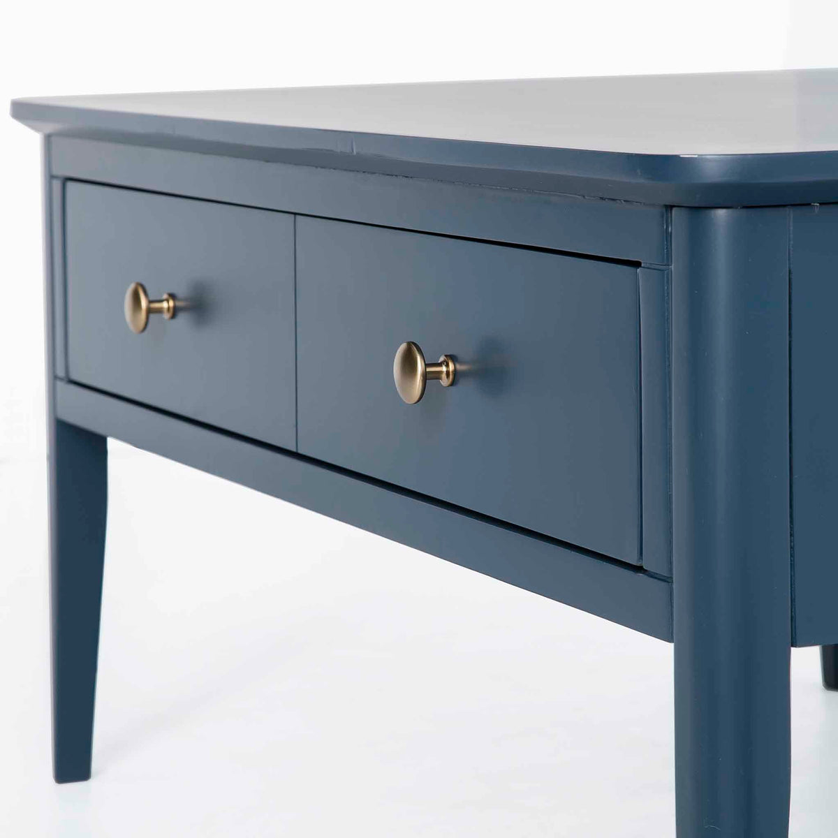 Stirling Blue Coffee Table - Close up of drawer front
