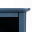 Stirling Blue Corner TV Stand - Close up of top corner