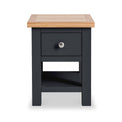 Farrow Charcoal Side Lamp Table with Storage Drawer