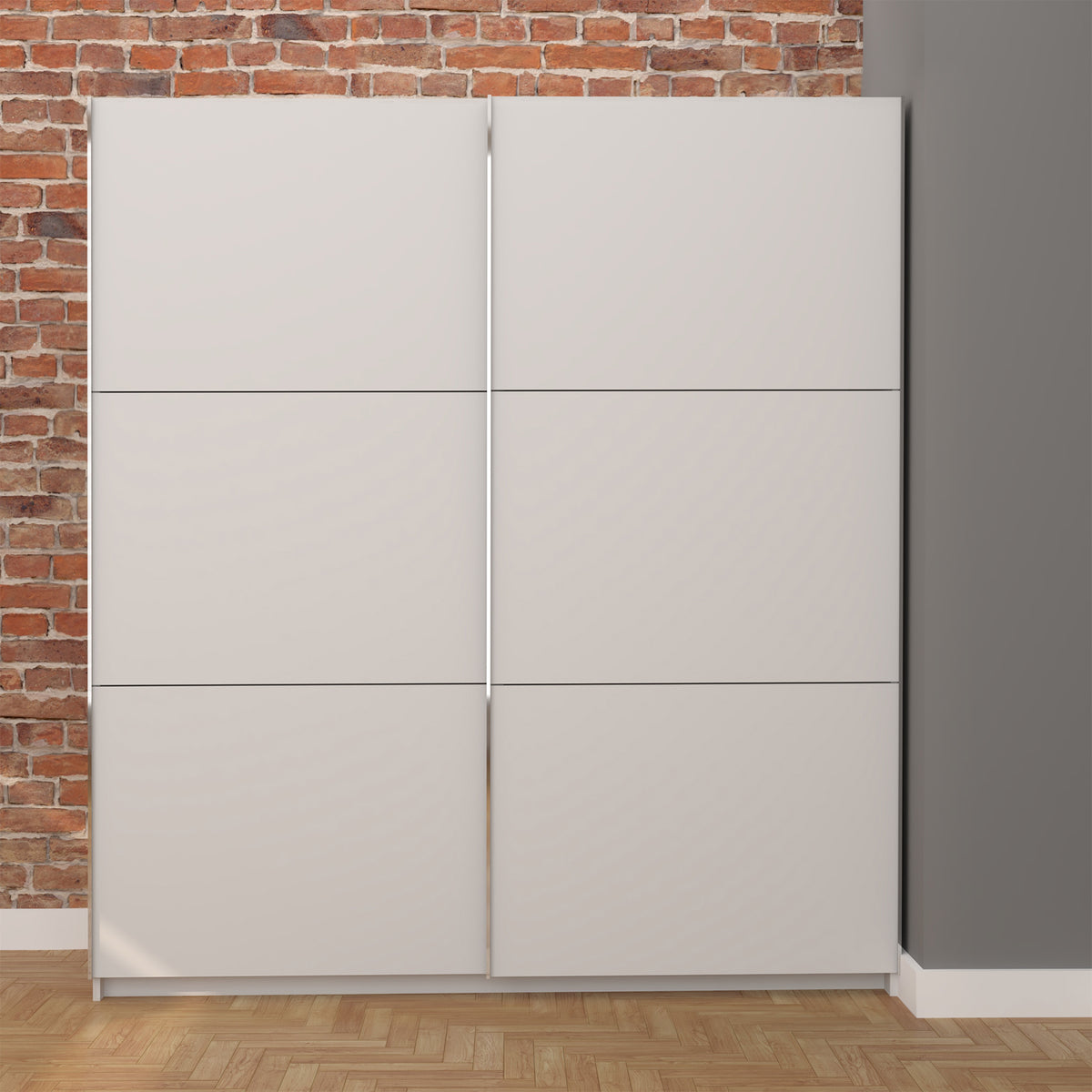 Holland White 180cm Sliding Double Wardrobe