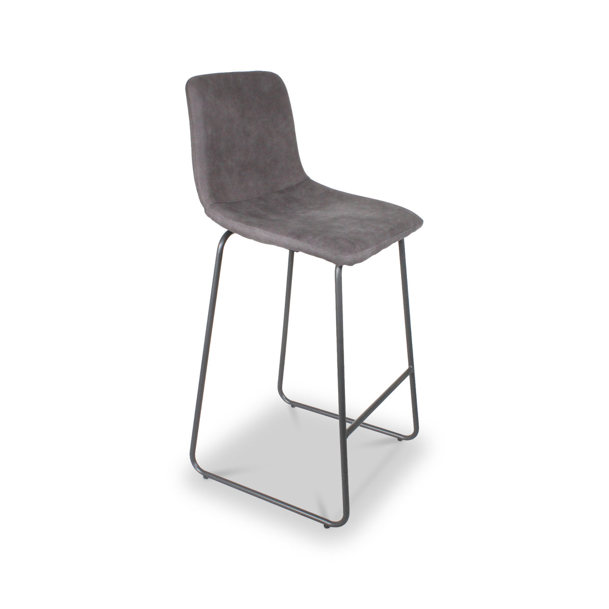 Maren Grey Faux Leather Bar Stool